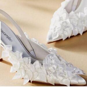 Jeffrey Campbell Floral White Slingback Heels